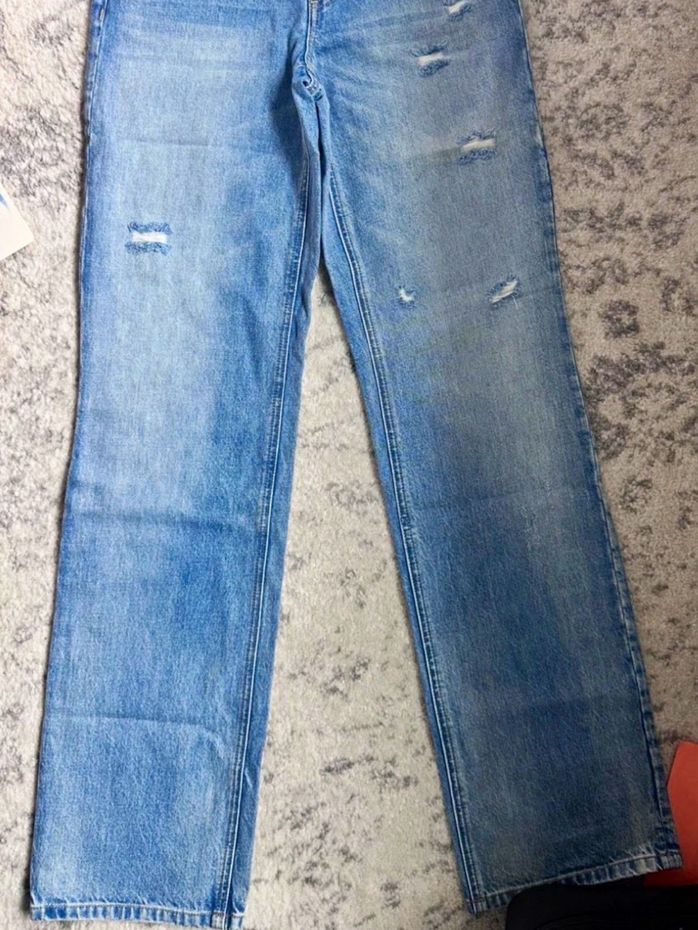 Alice + Olivia High Rise Distressed Straight Leg Jeans - Size 26